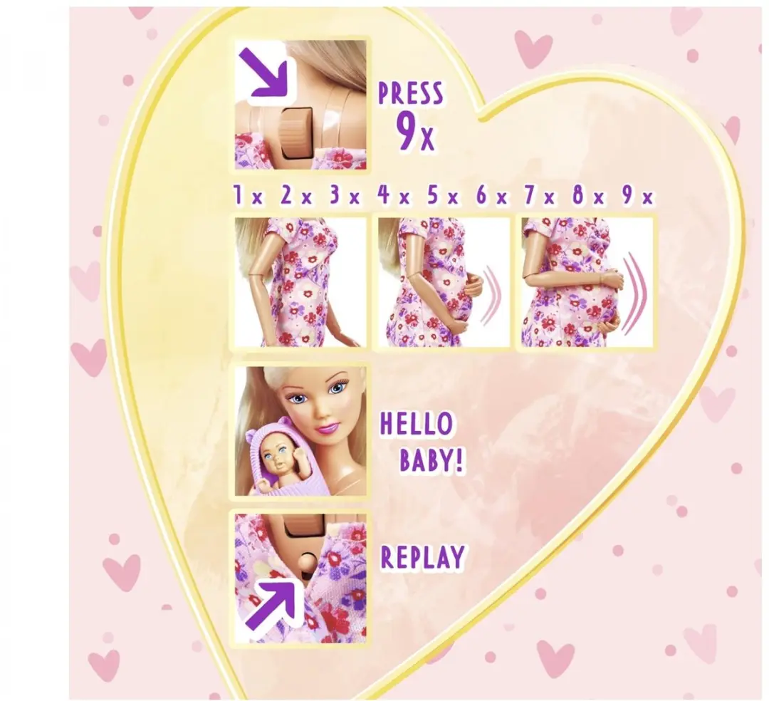 Simba Steffi Love Hallo Baby Pop - Roze/Paars - afbeelding 2 van 6