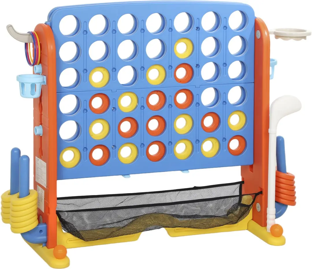 AIYAPLAY Vier op een Rij Spel HDPE, plastic 110L x 40B x 82-97,5H cm Meerkleurig