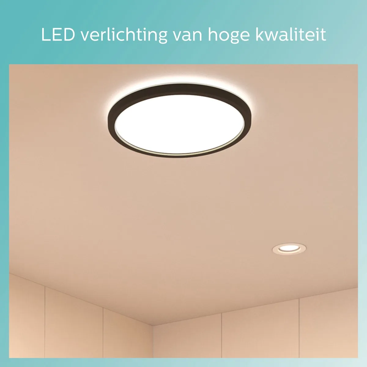 Philips SuperSlim Badkamer Plafondlamp 18W - Zwart Ø30cm
