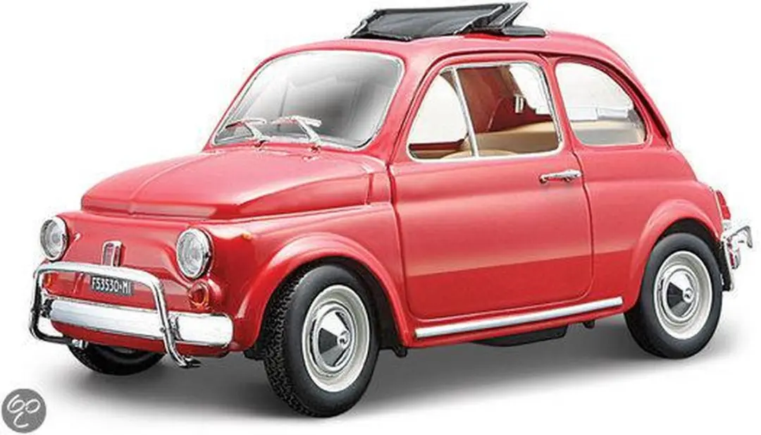 Bburago Fiat 500L 1965 - Rood - afbeelding 4 van 4