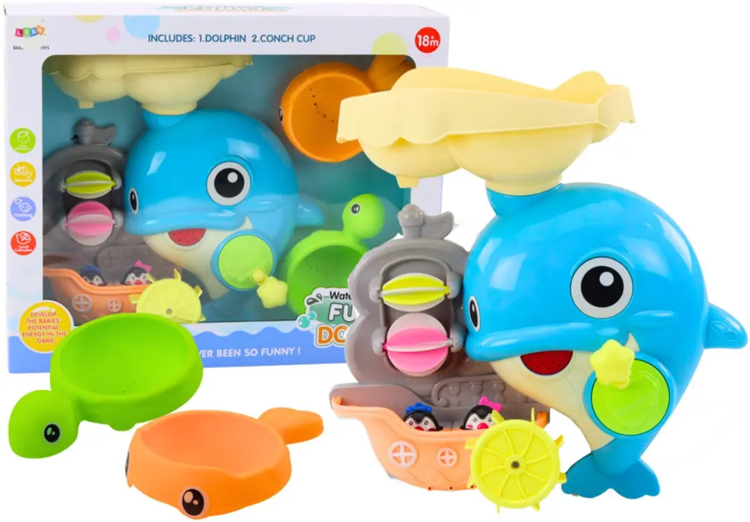 Blauwe dolfijn waterspeelgoedbadset