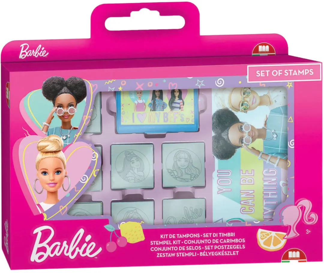 Houten Stempels, Notitieboekje en Viltstiften Barbie