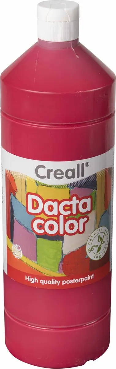 Creall plakkaatverf Dacta Color 1000 ml lichtrood kinderverf.