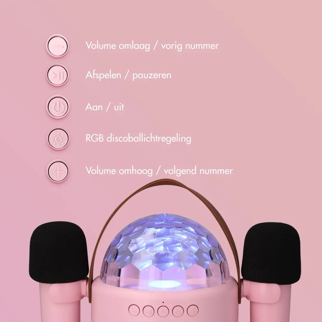 imoshion Sing & Shine Karaoke set - 2 Microfoons Roze - afbeelding 6 van 6