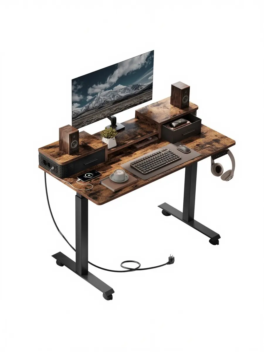 In hoogte verstelbaar sta bureau