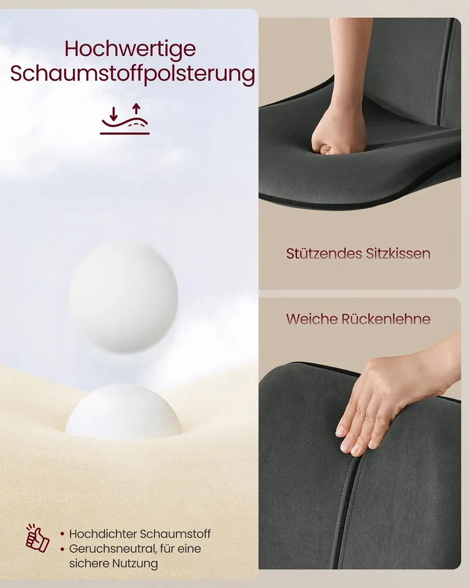 Songmics LJB188G01 Verstelbare Barstoelen - 2 Stuks - Grijs - afbeelding 4 van 6
