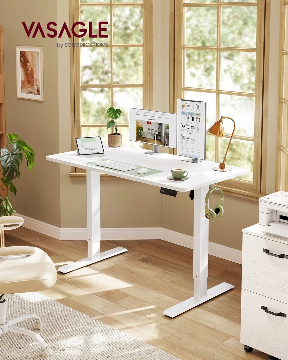 Songmics LSD312WZ03 In hoogte verstelbaar bureau - 120x60cm - afbeelding 2 van 6