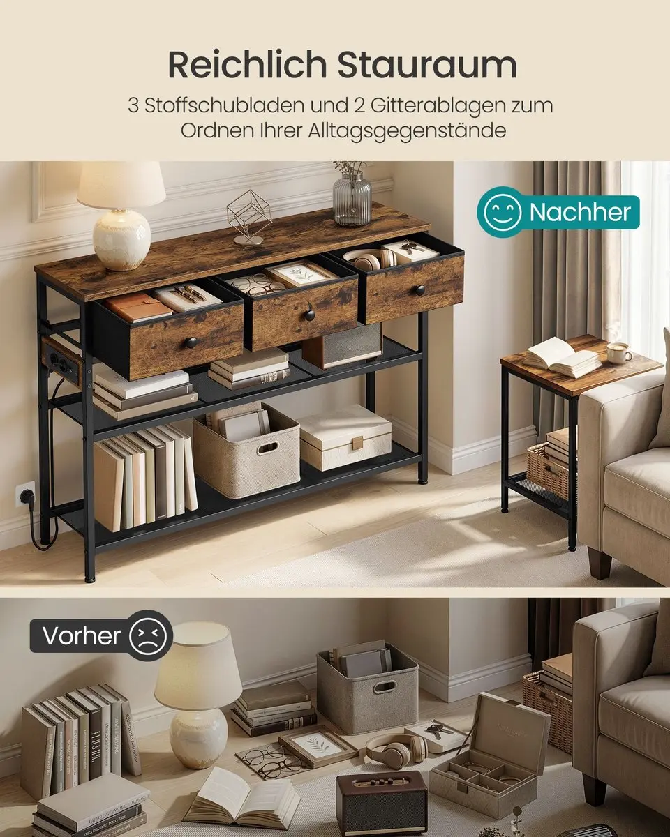 Songmics LGS198K102 Consoletafel - 3 Lades - afbeelding 6 van 6