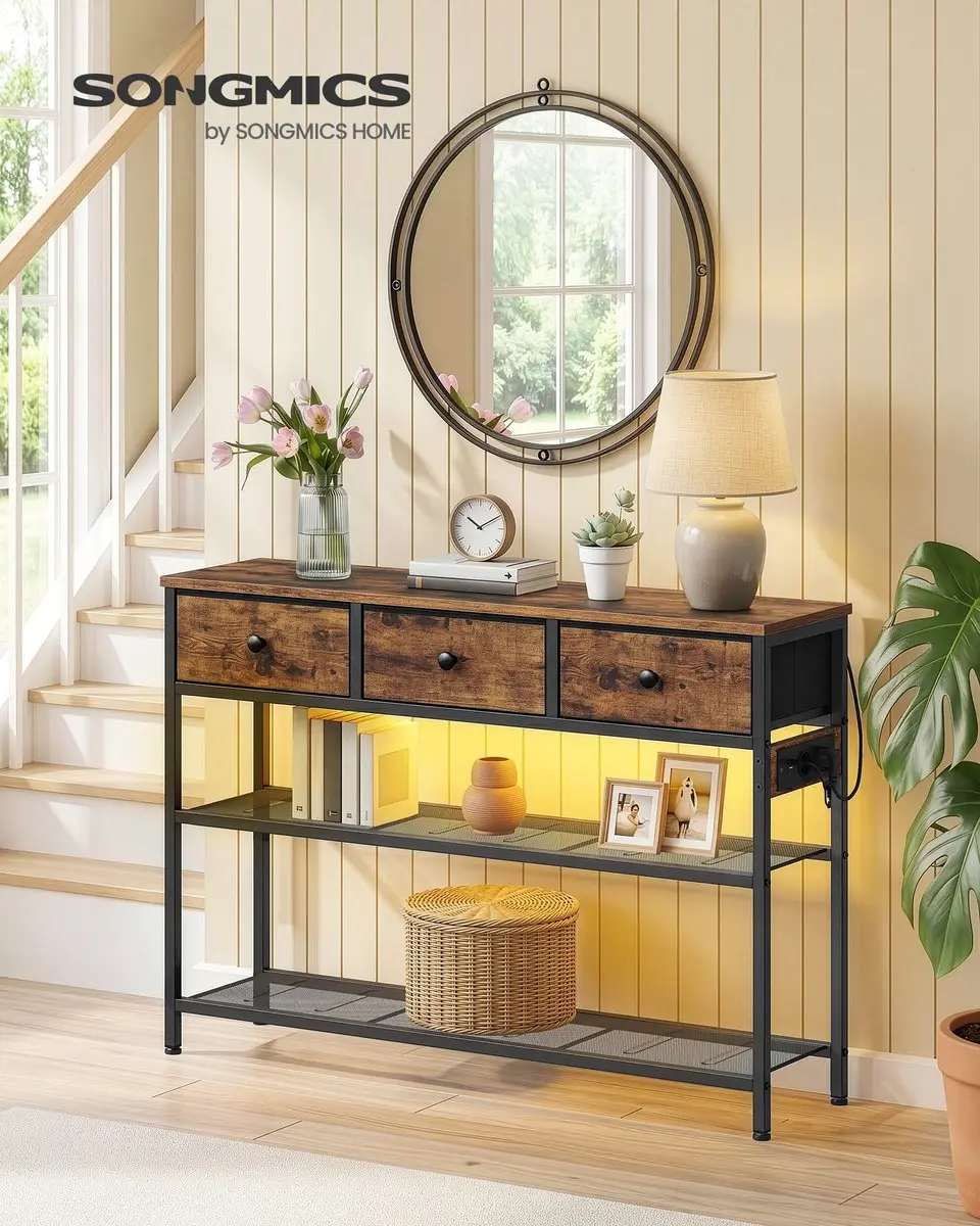 Songmics LGS198K102 Consoletafel - 3 Lades - afbeelding 2 van 6