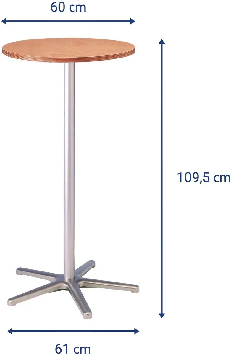 MAUL Statafel Rond Stervoet Beuken Look - Ø60cm - Metaal - afbeelding 2 van 4