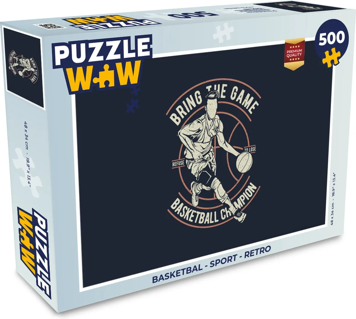 PuzzleWow Retro Basketbal Legpuzzel 500 Stuks - Multicolor