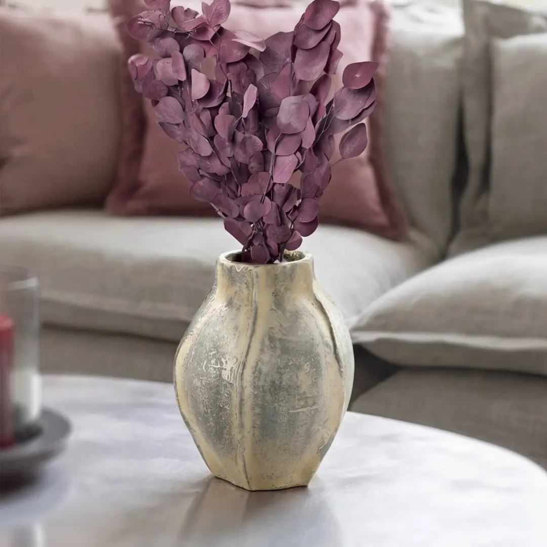 Loberon Valorcina Decoratieve Vaas - 16cm Antiekgrijs - afbeelding 3 van 6