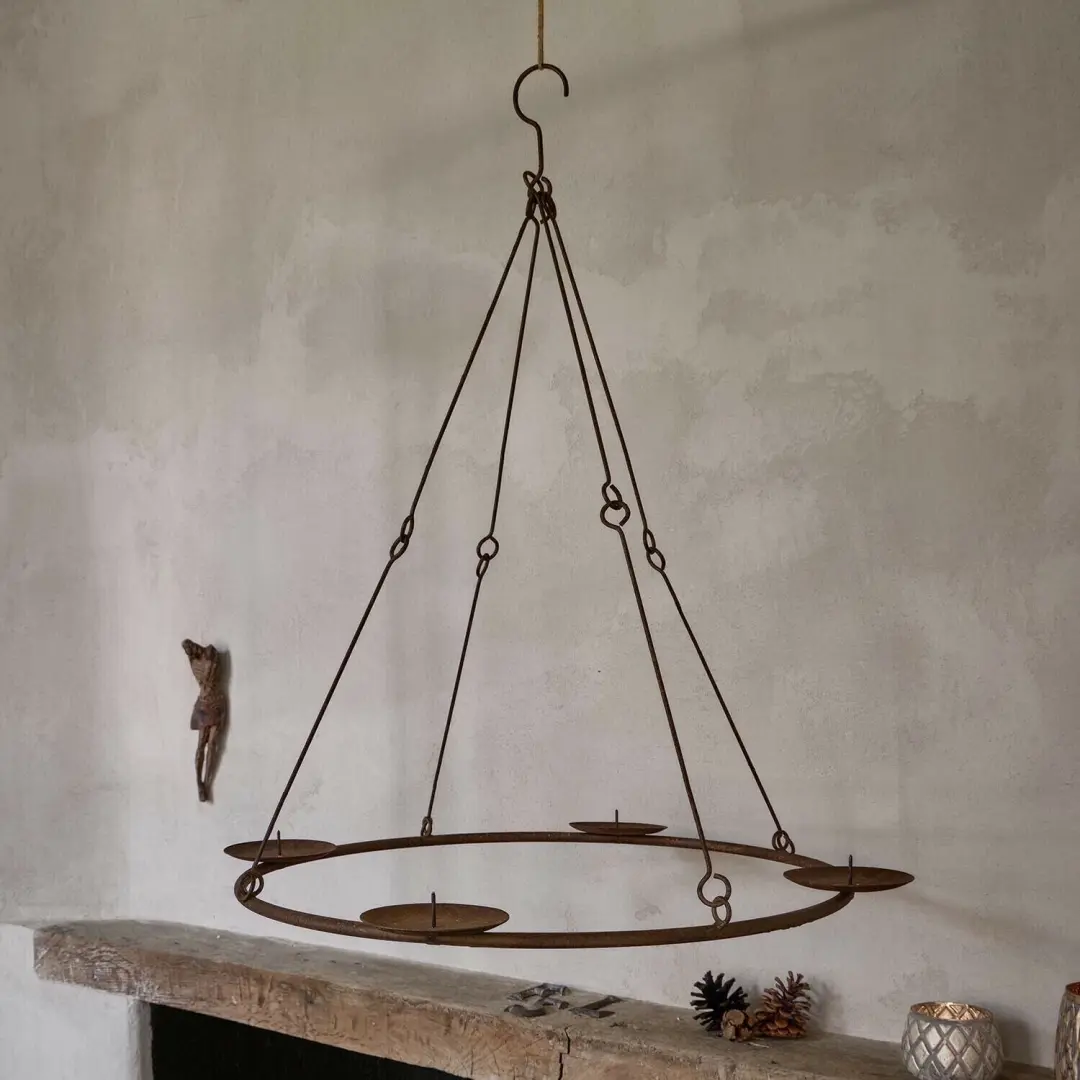 Loberon Lorcavina Kaarsenkrans - 60cm Antiekbruin - afbeelding 4 van 5
