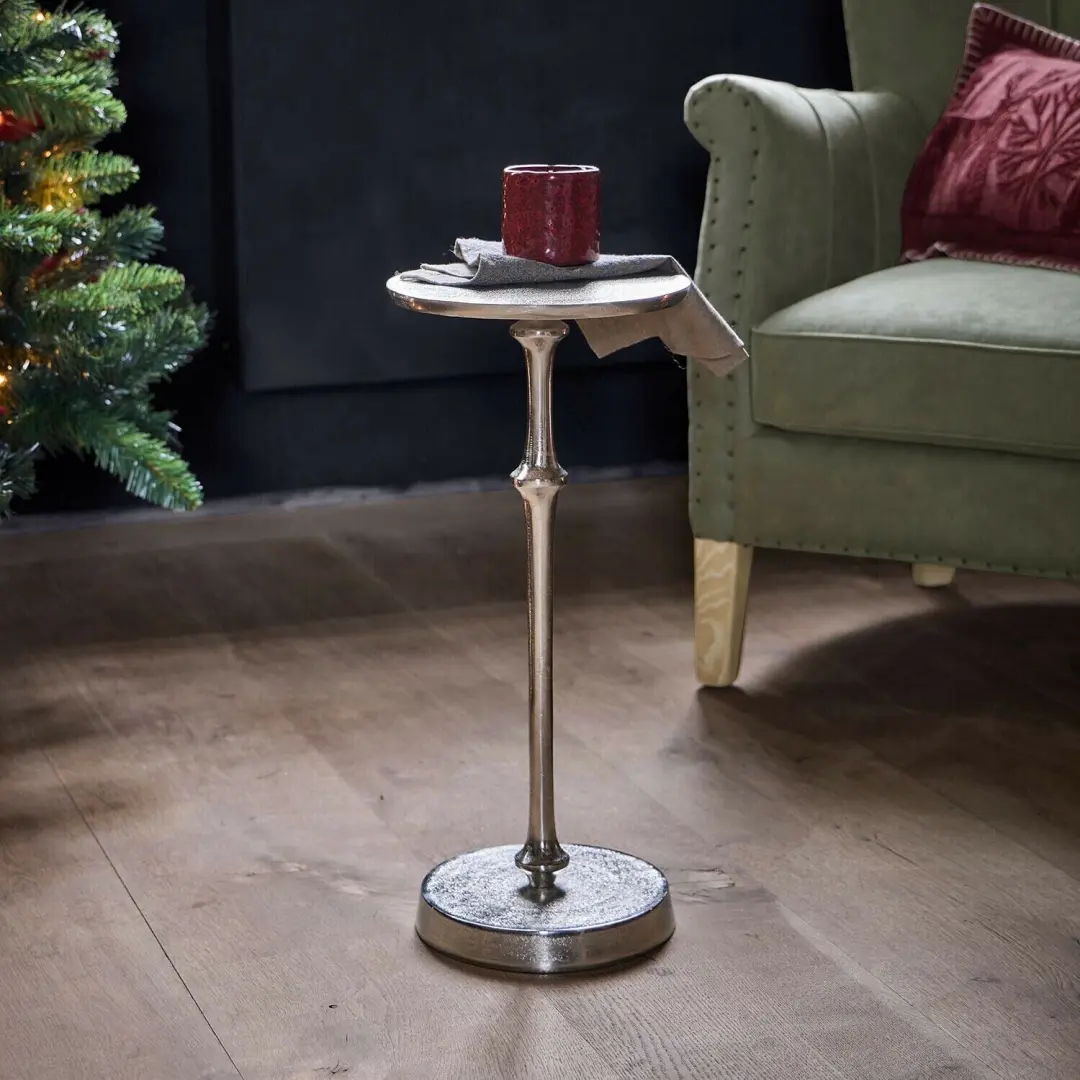 Loberon Essonce Bijzettafeltje Ø23cm - Zilverkleurig - afbeelding 2 van 4