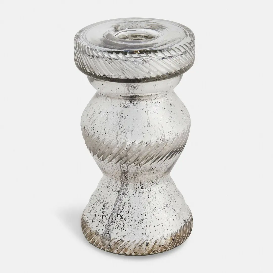 Loberon Séveraine Kaarsenhouder - 2 Stuks Antiekzilver - afbeelding 3 van 3