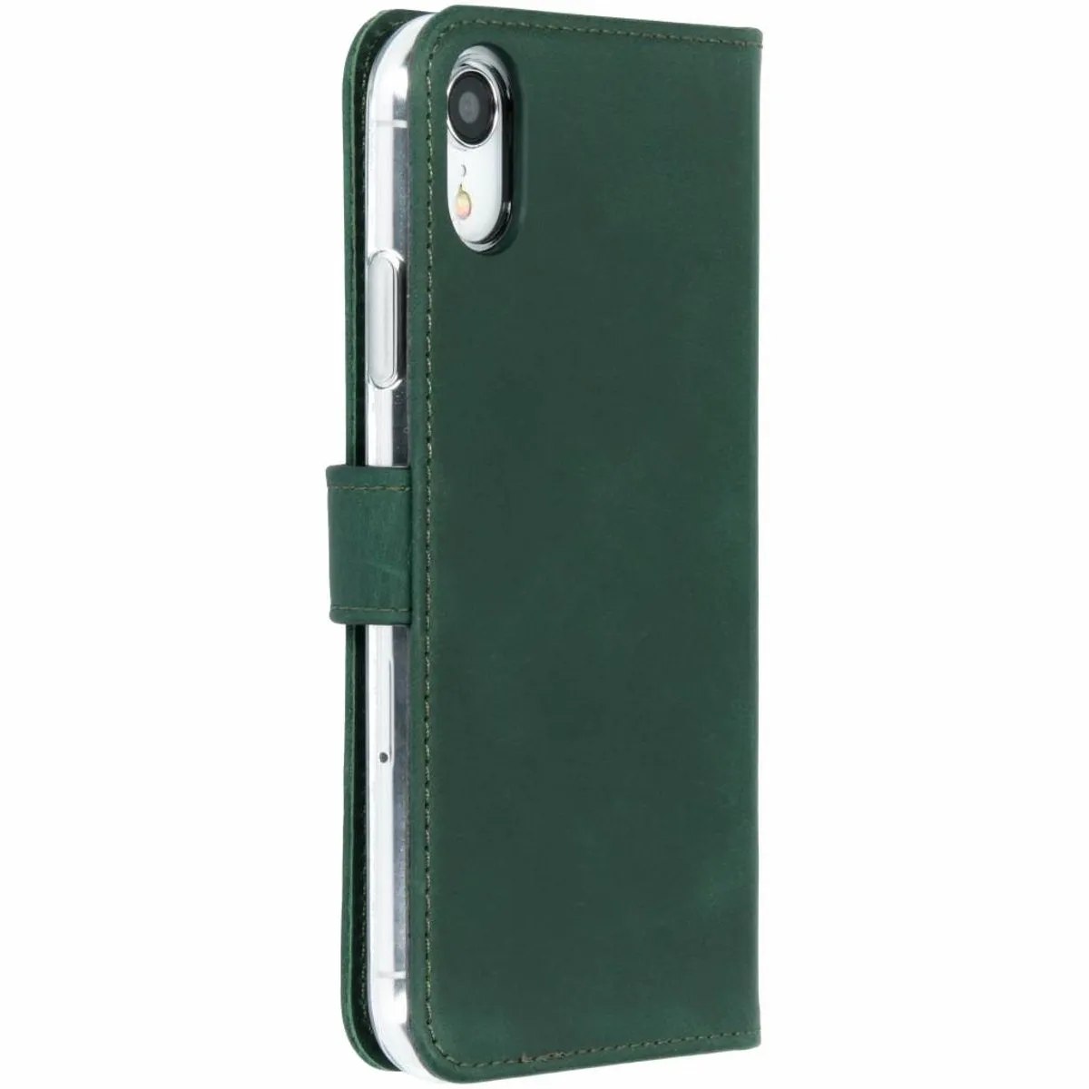 Selencia Hoesje iPhone XR Bookcase - Groen - 3 Pasjes