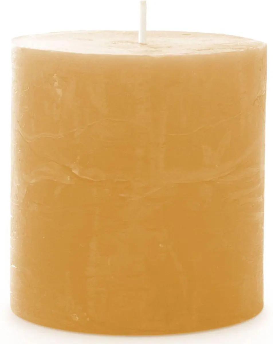 Spaas Rustieke Kaars d7h7cm Zandkleur