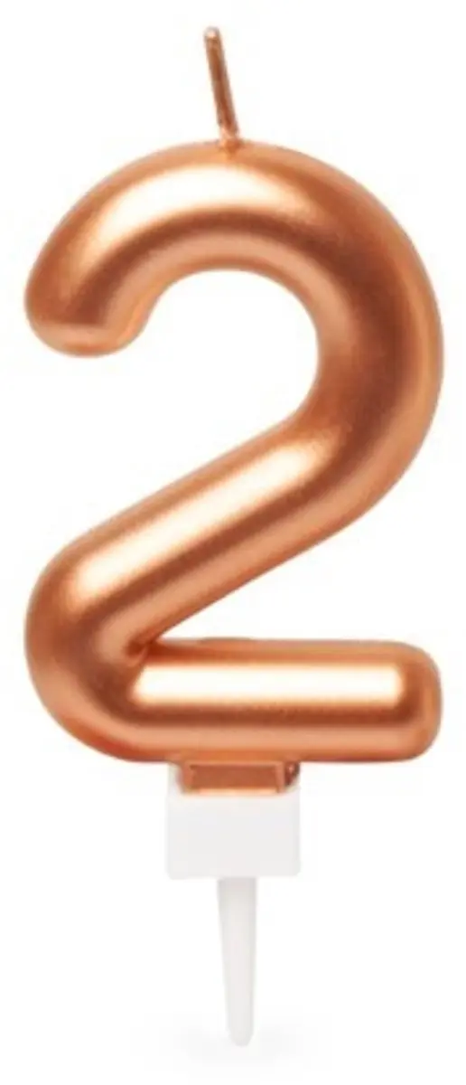 Spaas Verjaardagskaars nr 2 rosegoud