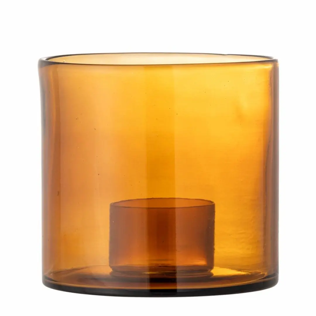 Bloomingville Kandelaar glas bruin Kahlah 19cm