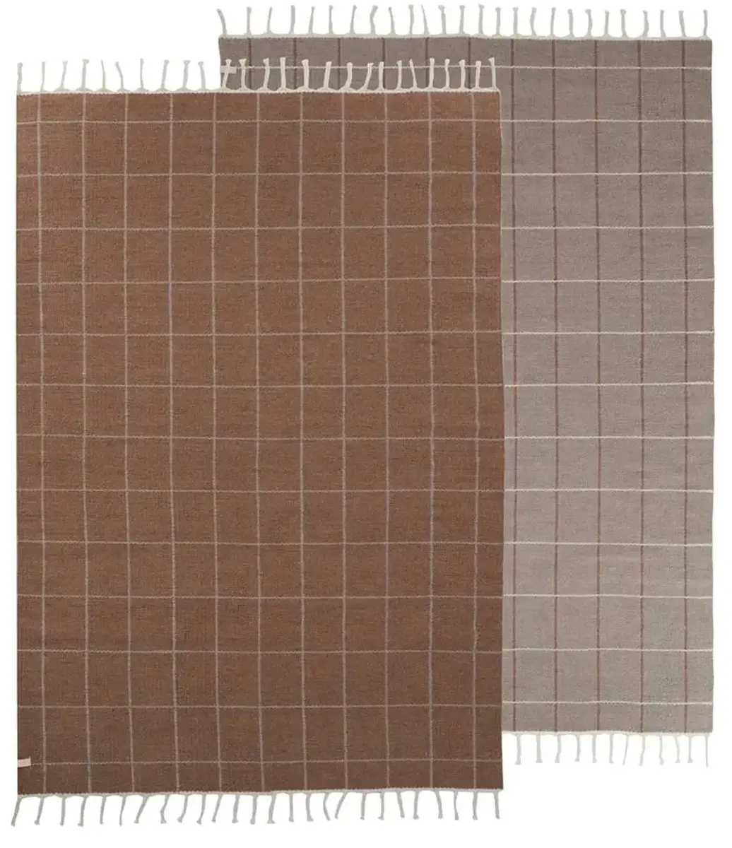 OYOY kindertapijt Grid caramel/beige