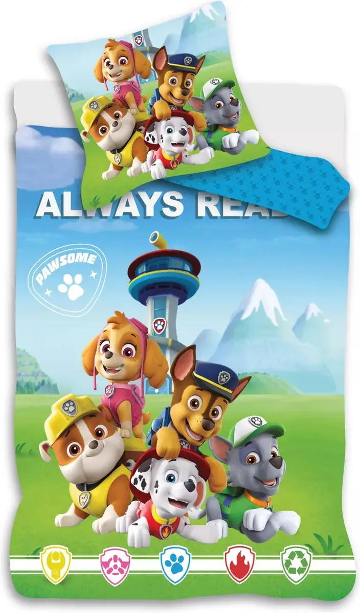 PAW Patrol Always Ready Dekbedovertrek 100x135cm - Multicolor - afbeelding 2 van 2