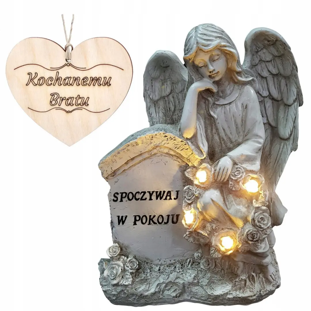 Beschermengelkaars met de inscriptie Rest in Peace