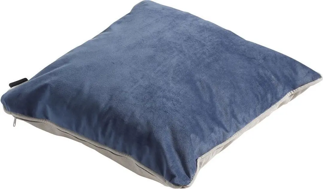 Madison sierkussen 45x45 cm Velvet dark blue/Panama linnen
