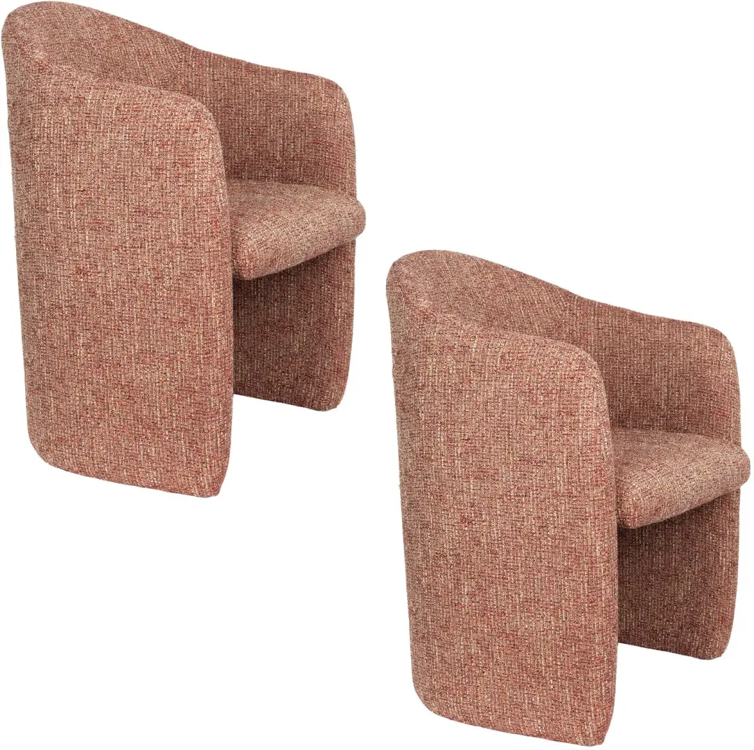 Zuiver Contour Eetkamerstoelen Armleuning Terracotta Rood