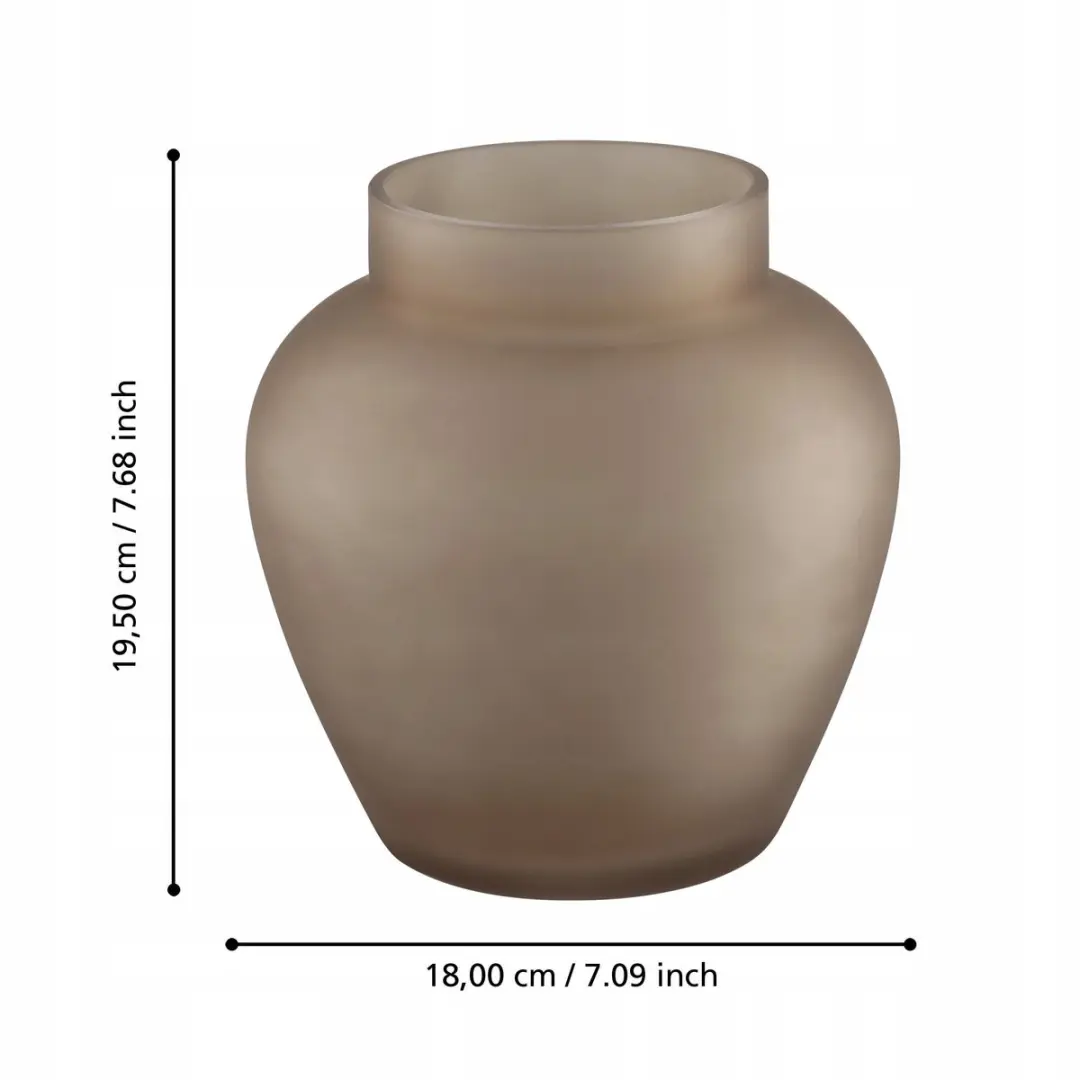 Eglo Asindro Glazen Vaas Bruin Mat 19,5 cm