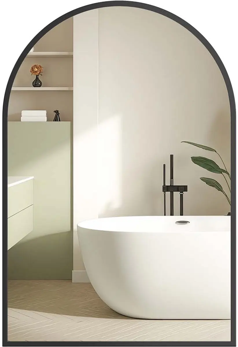 Songmics LWM011BD01 Gebogen Wandspiegel 91x61cm