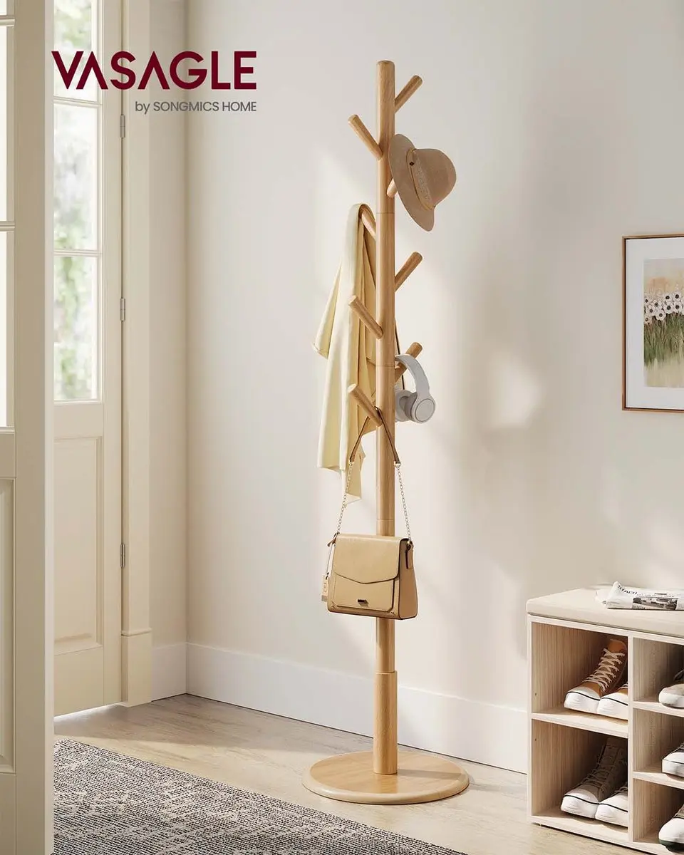 Songmics Kapstokboom RCR009YK01 - 8 Haken - Naturel - afbeelding 2 van 6