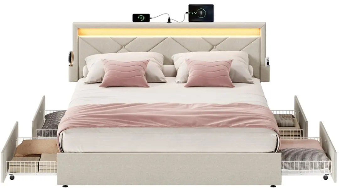 Songmics RMB827LH01 Bedframe met lades