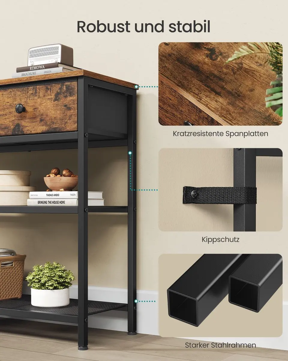 Songmics LGS075K101 Consoletafel - Vintagebruin - afbeelding 4 van 6