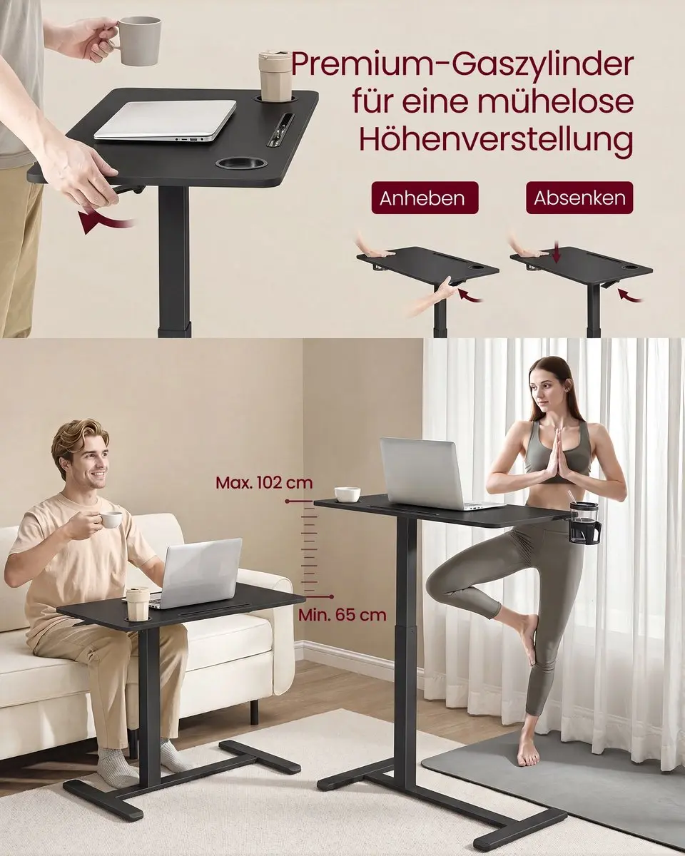 Songmics Mobiele Bijzettafel LSD661BZ01 - Zwart - afbeelding 3 van 6