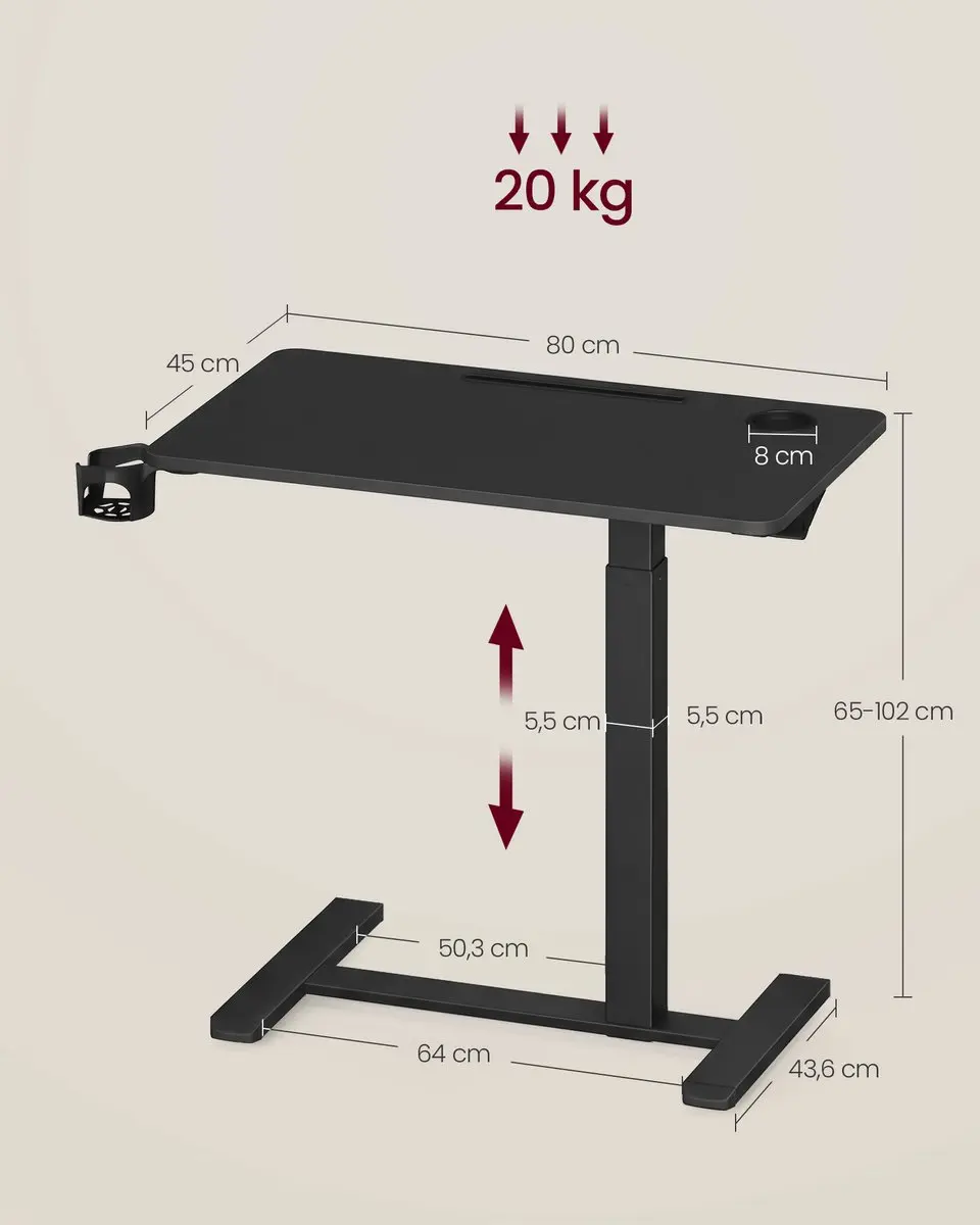 Songmics Mobiele Bijzettafel LSD661BZ01 - Zwart - afbeelding 6 van 6