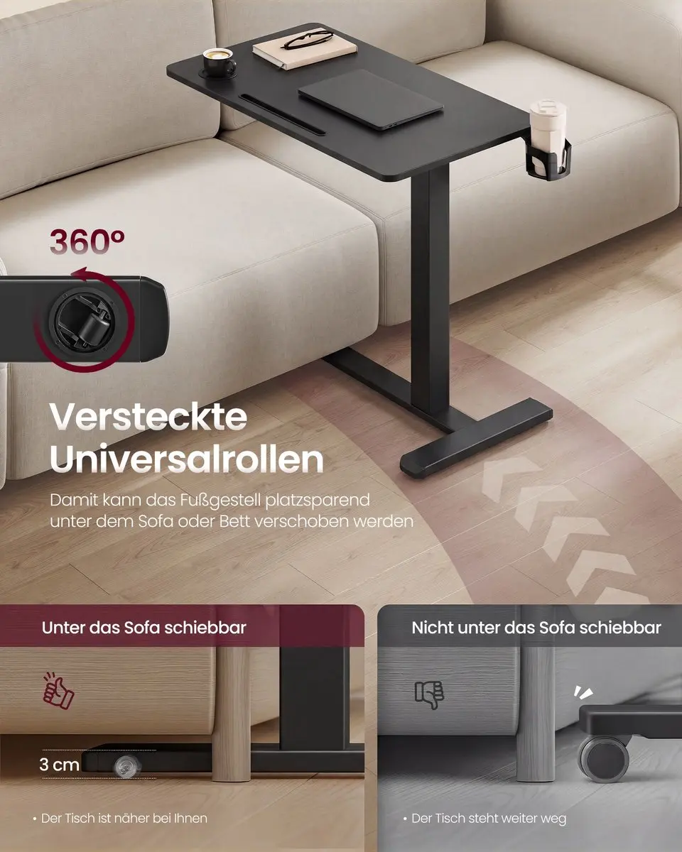 Songmics Mobiele Bijzettafel LSD661BZ01 - Zwart - afbeelding 4 van 6