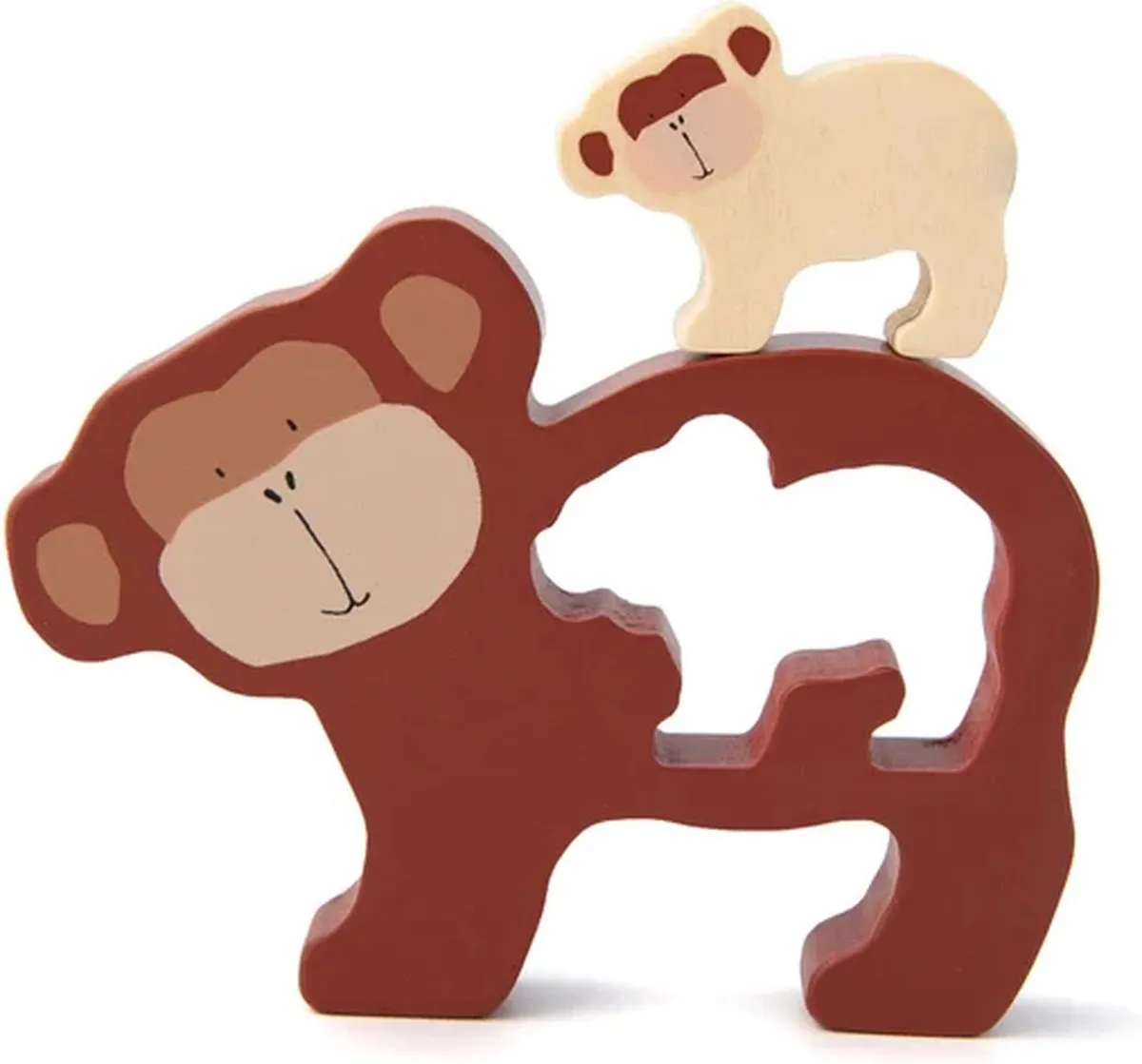 Trixie Houten Babypuzzel Mr. Monkey - 2 Stuks