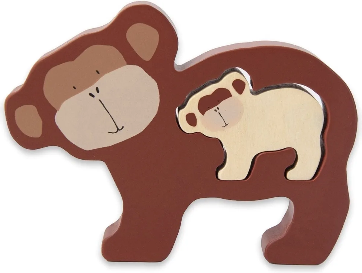 Trixie Houten Babypuzzel Mr. Monkey - 2 Stuks