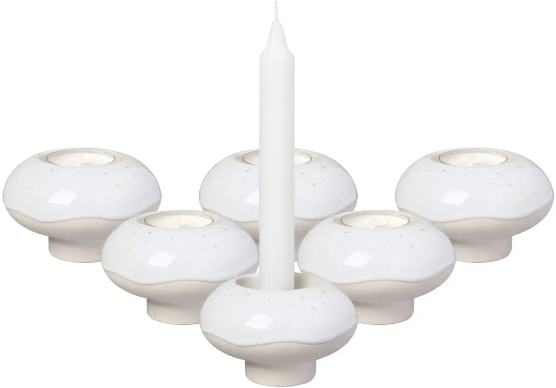 Kerzenhalter Donut Winter Glow ø 9,1 cm Set van 6