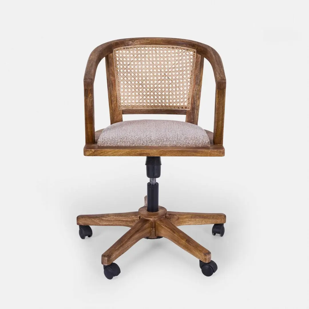 Loberon Cévorine Bureaustoel - bruin/beige - afbeelding 6 van 6