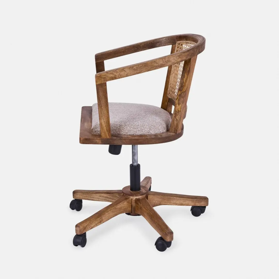 Loberon Cévorine Bureaustoel - bruin/beige - afbeelding 5 van 6
