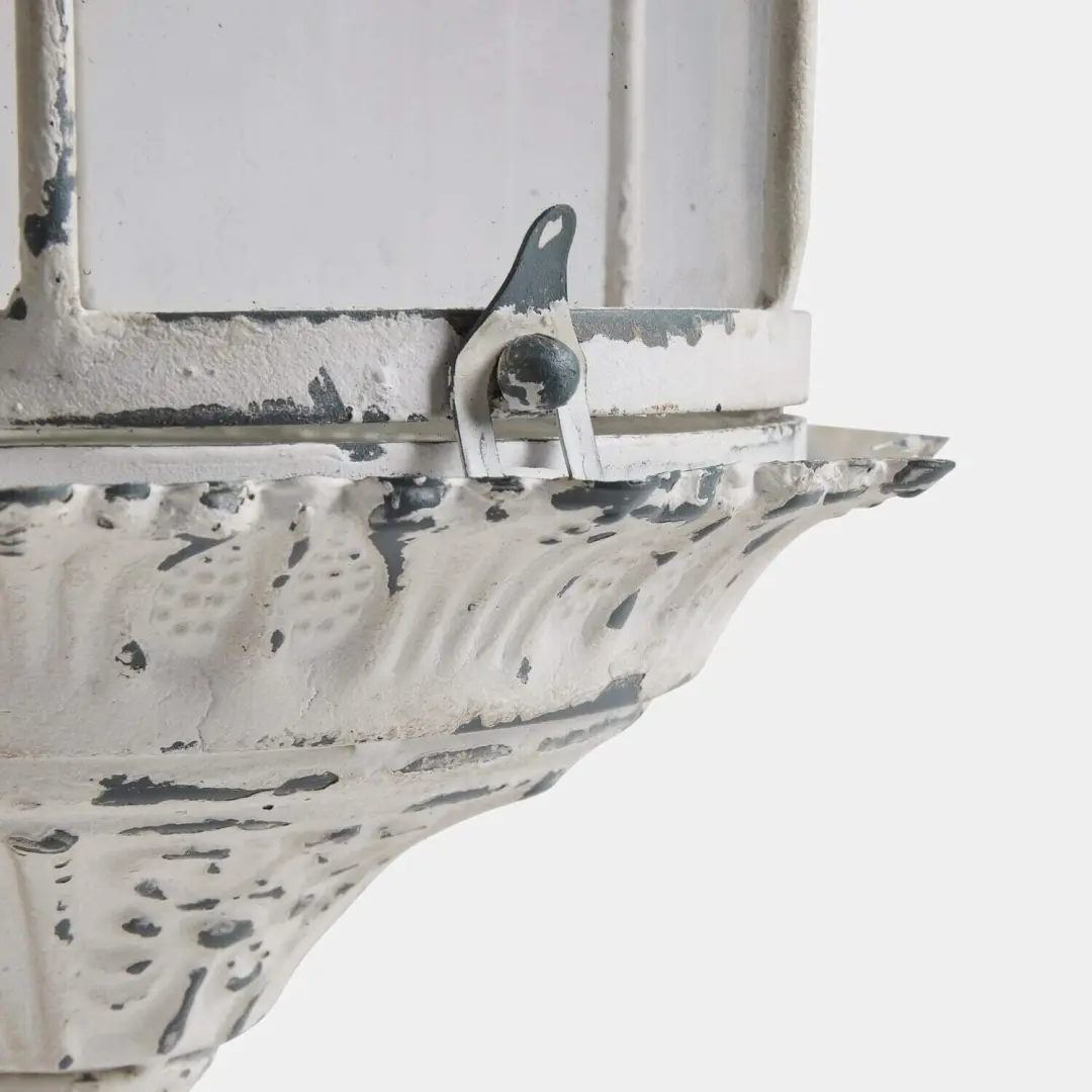 Loberon Wyndham Lantaarn - Ø23cm Antiekwit - afbeelding 4 van 5
