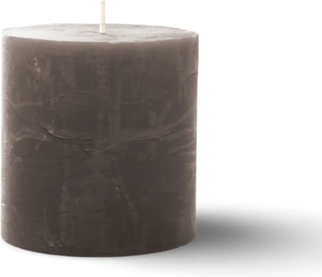 Spaas Rustiek Kaars 70x70mm Donkergrijs - afbeelding 2 van 2