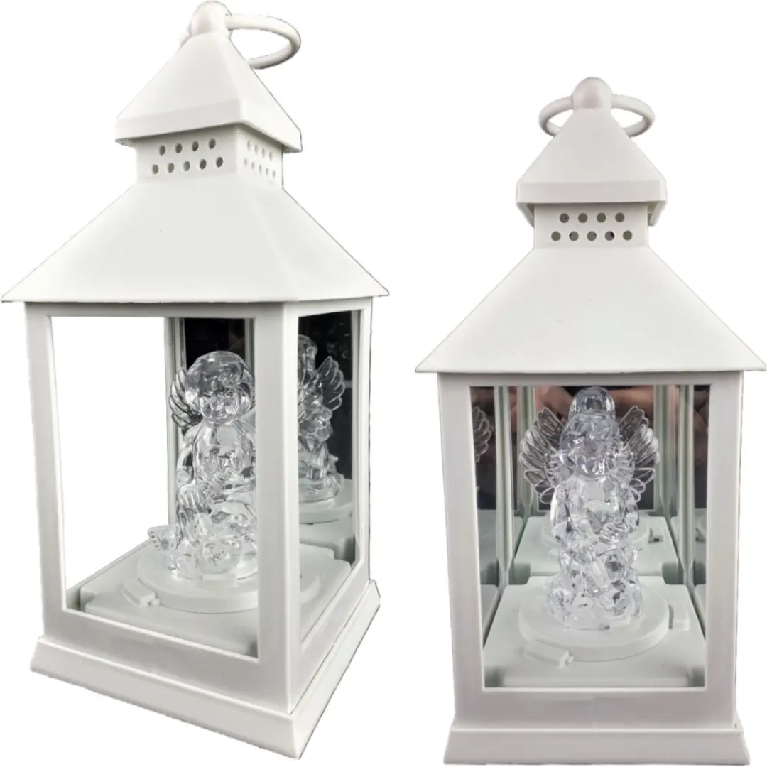 Witte LED Lampion Engel op Batterijen