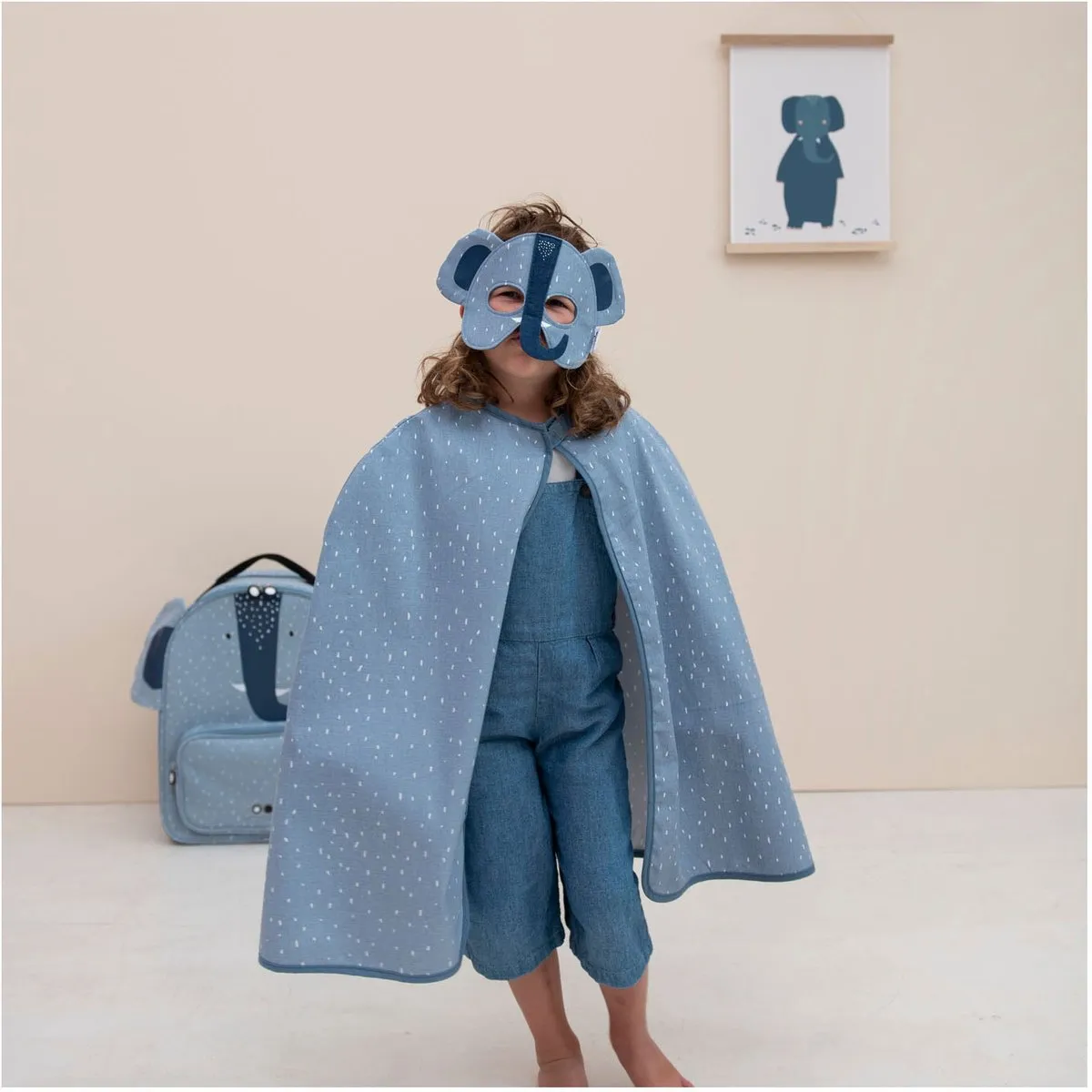 Trixie Verkleedset Olifant - Cape & Masker - 3-6 jaar - Blauw