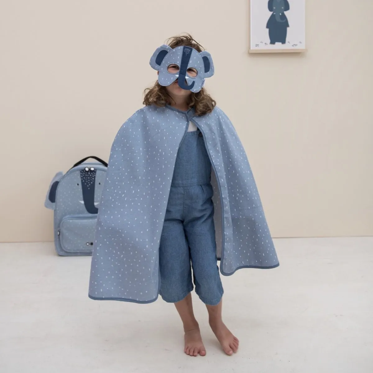 Trixie Verkleedset Olifant - Cape & Masker - 3-6 jaar - Blauw
