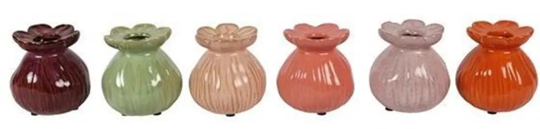 Countryfield vaas decoratie Lieke S kunststof H11cm meerkleurig.