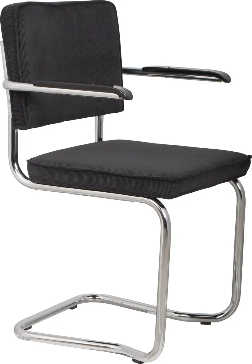 Zuiver Ridge Kink Rib Eetkamerstoelen Armleuning Zwart