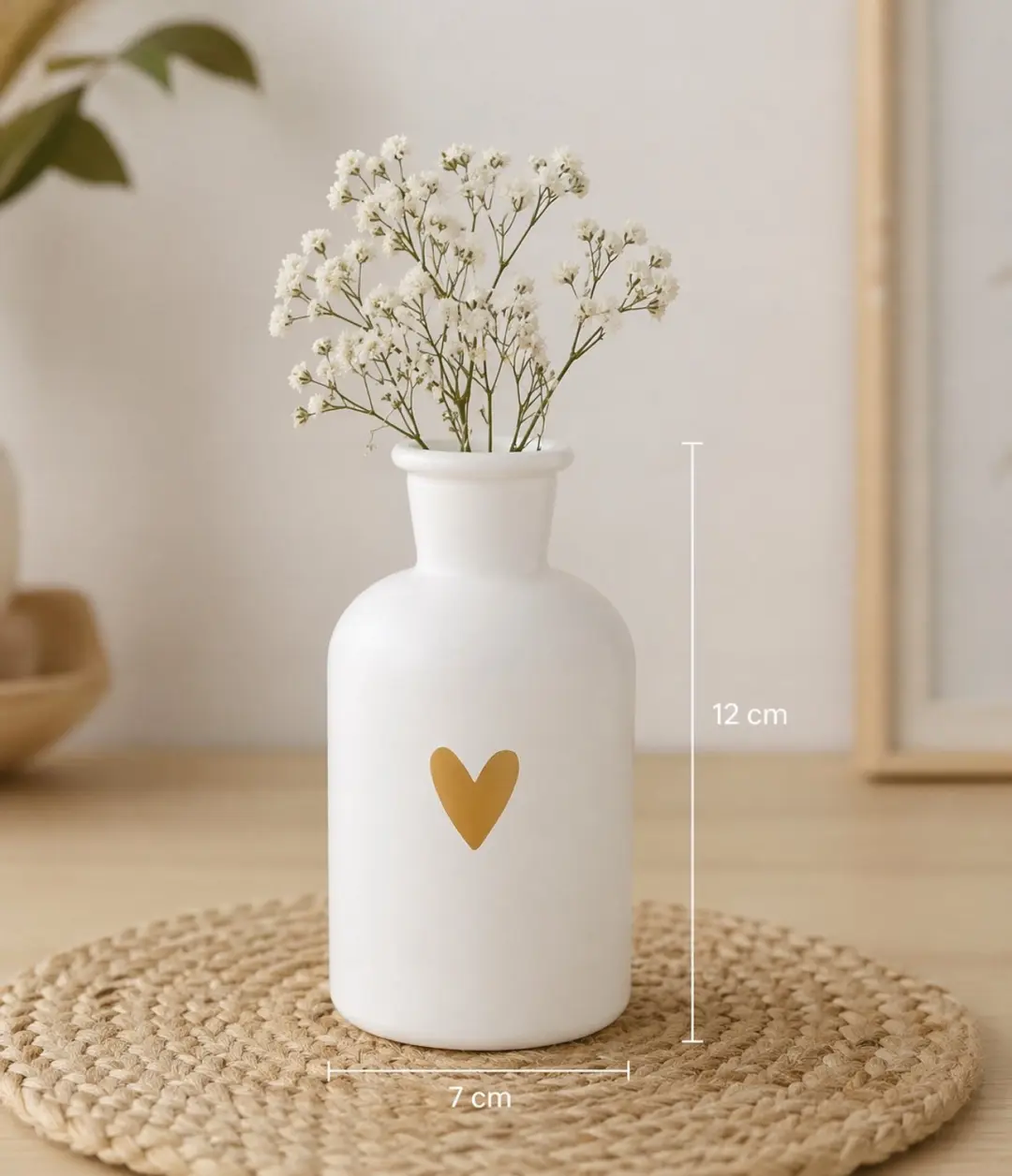 Ideas 4 Seasons Riga Vaas Glas - Wit Ø7xH12cm - afbeelding 2 van 2