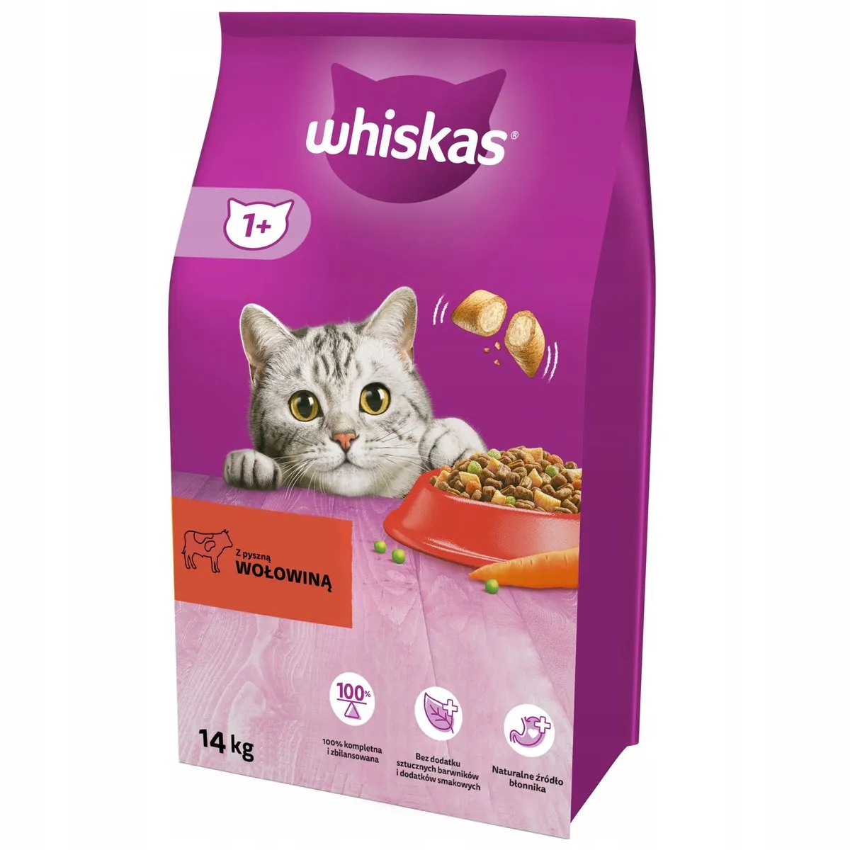 Whiskas Adult Kattenvoer Rundvlees Wortel 14kg